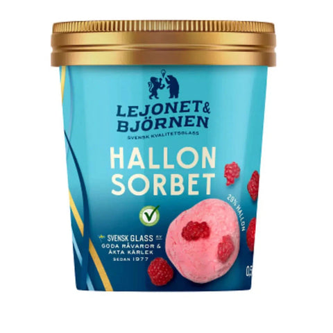 Lejonet & Björnen Glass Hallonsorbet - Ice Cream Raspberry Sorbet - 500ml-Swedishness
