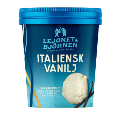 Lejonet & Björnen Glass Italiensk vanilj - Ice Cream Italian Vanilla - 500ml-Swedishness