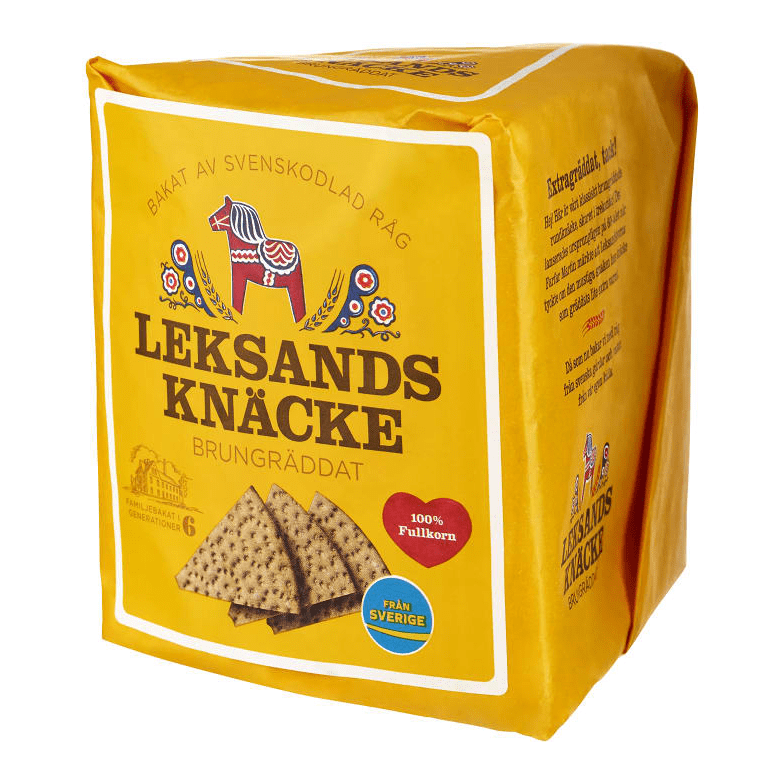 Leksands Knäcke Brungräddat - Brown baked Crispbread 200 g-Swedishness