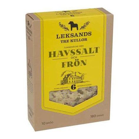 Leksands Tunnknäcke Havssalt/Frön - Thin crackers Sea salt/Seeds 180g-Swedishness