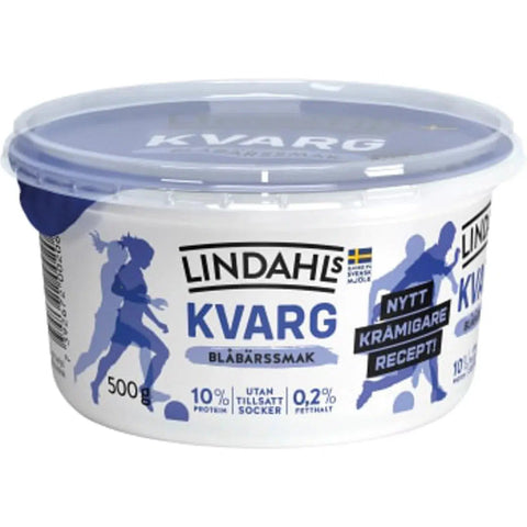 Lindahls Kvarg Blåbär 0,2% - Curd Blueberry 0.2%- 500 g-Swedishness