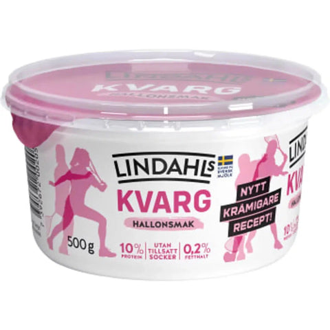 Lindahls Kvarg Hallon 0,2% - Quark Raspberry 0.2%- 500 g-Swedishness