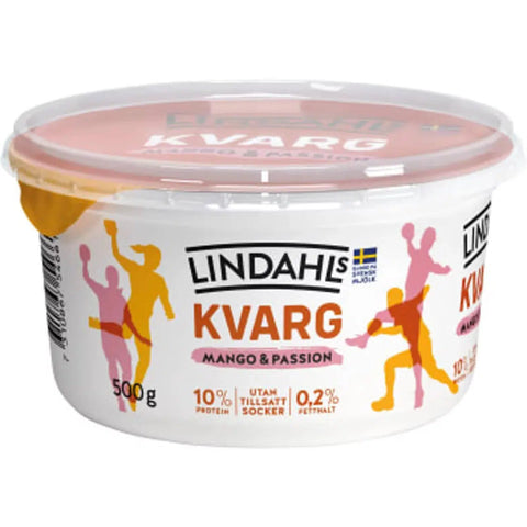 Lindahls Kvarg Mango med Passionsfrukt 0,2% - Cottage cheese Mango and Passion fruit 0.2%- 500 g-Swedishness