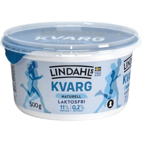Lindahls Kvarg Naturell Laktosfri 0,2% - Curd Natural Lactose Free 0.2%- 500 g-Swedishness