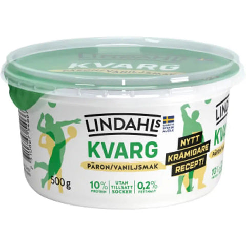 Lindahls Kvarg Päron Vaniljsmak 0,2% - Curd Pear Vanilla flavor 0.2%- 500 g-Swedishness