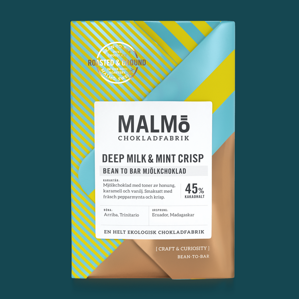 Malmö Chokladfabrik - Deep Milk & Mint Crisp Milk Chocolate - 58 g-Swedishness