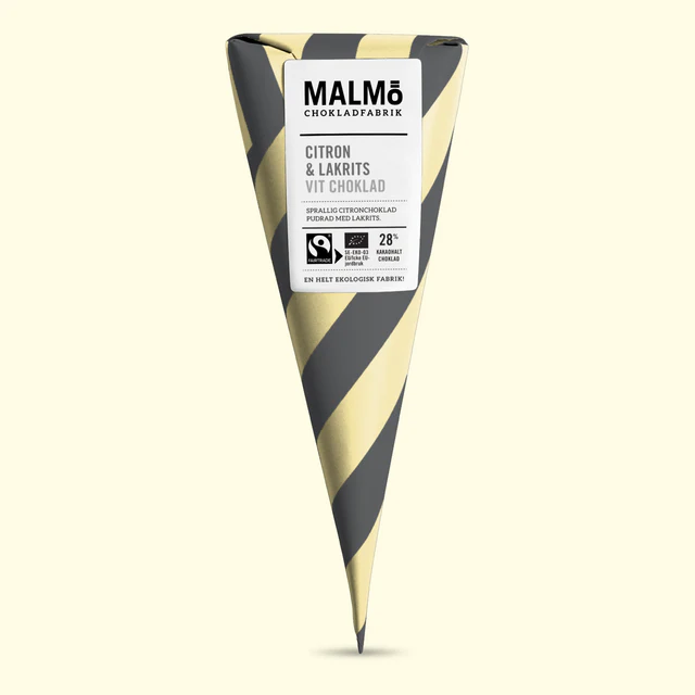 Malmö Chokladfabriken - Strut Lemon and Licorice White Chocolate 90 g-Swedishness