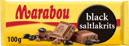 Marabou Black Saltlakrits - Chocolate with Salty Liquorice 100g-Swedishness