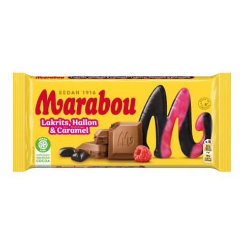 Marabou Chokladkaka Lakrits/Hallon/Caramel - Chocolate Bar Licorice/Raspberry/Caramel 185g-Swedishness