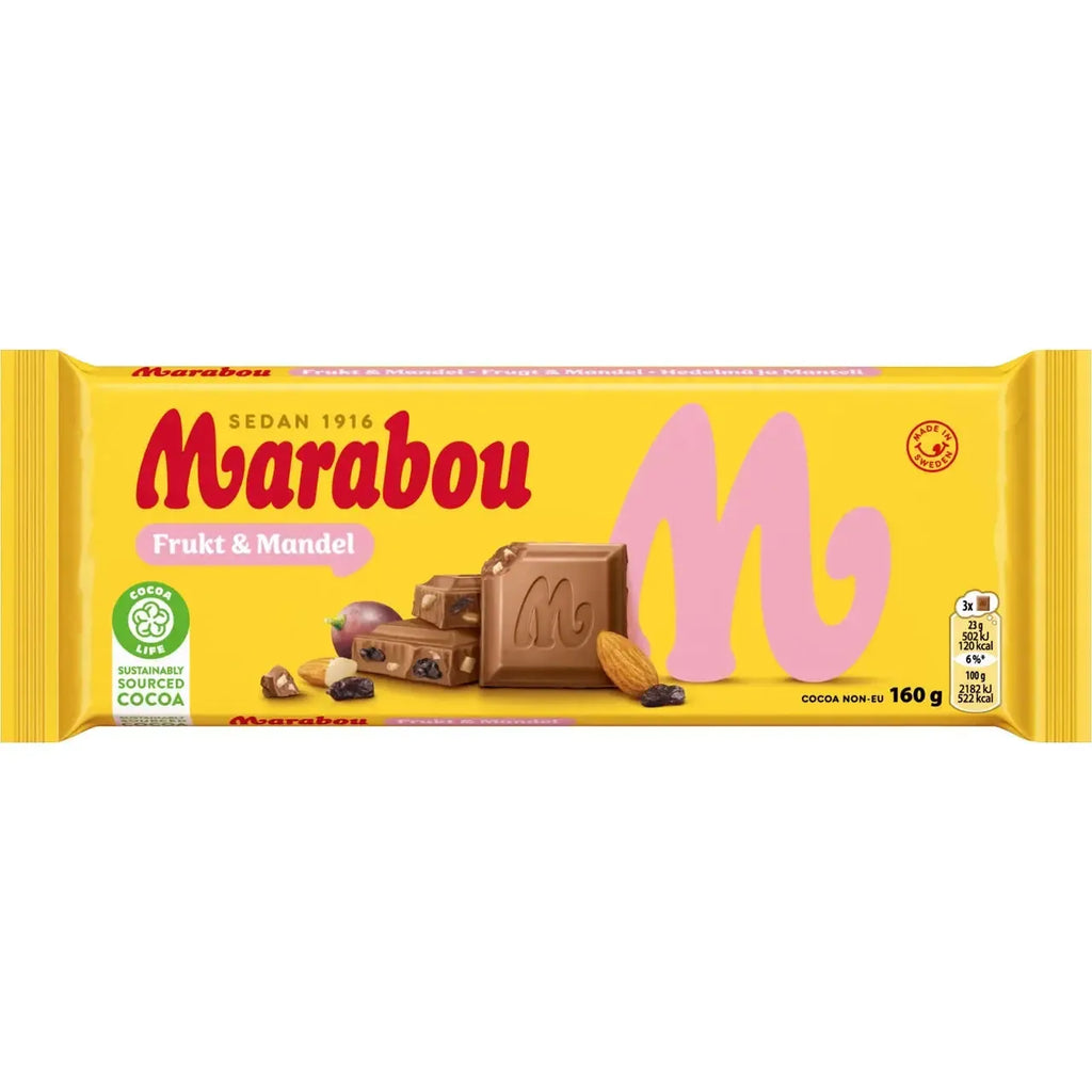 Marabou Frukt & Mandel - Fruit & Almonds Chocolate 160 g-Swedishness