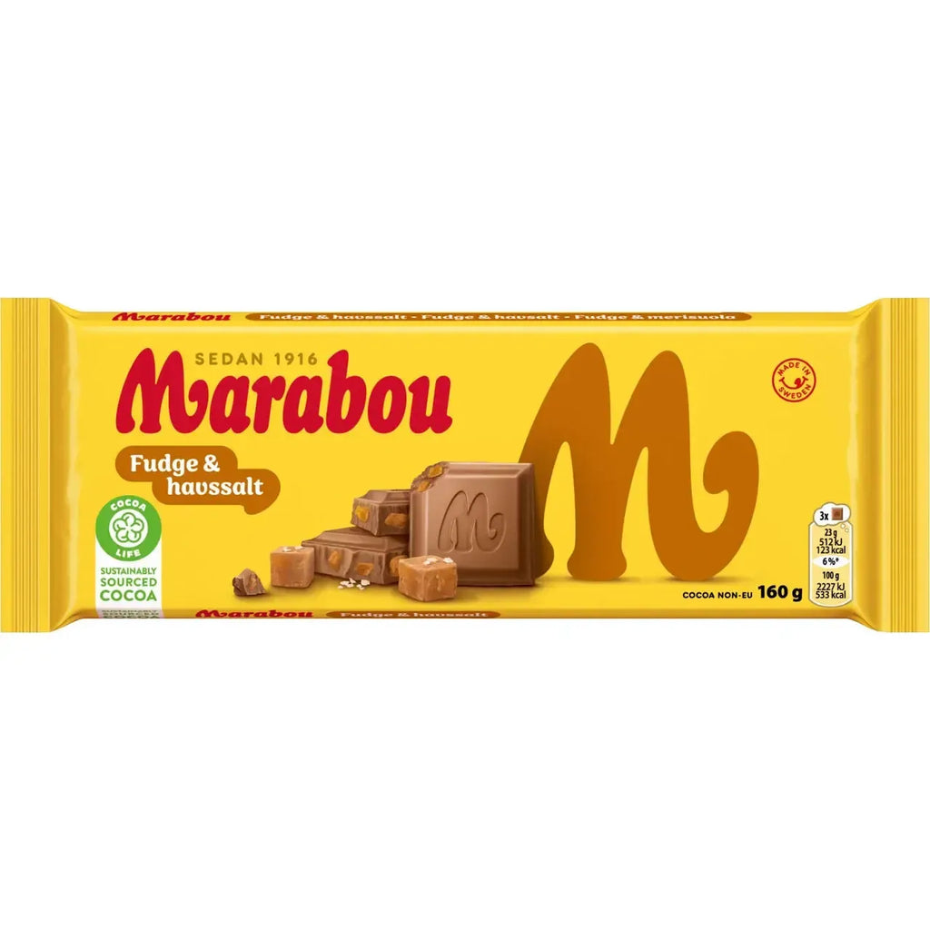 Marabou Fudge & Havssalt - Milkchocolate with Fudge & Seasalt 160 g-Swedishness