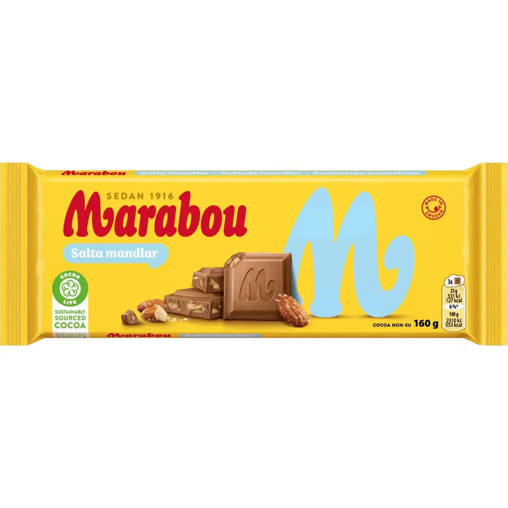 Marabou Salta Mandlar - Salty Almond Chocolate 160 g-Swedishness