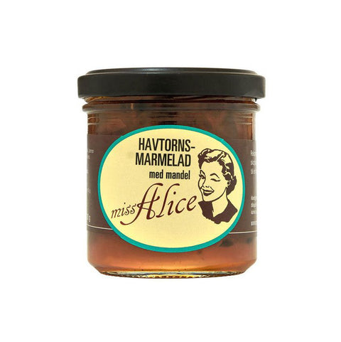 Miss Alice Havtornsmarmelad med rostad mandel - Sea buckthorn marmalade w roasted almonds - 190g-Swedishness