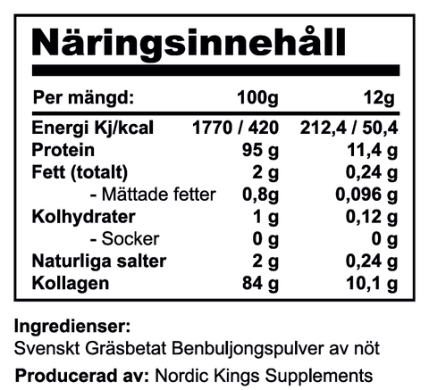 Nordic Kings Premium EKO Benbuljong - Beef Bonebroth Organic & Grass-fed-Swedishness