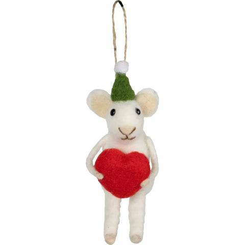 Nordic Season Filtmus med hjärta - Felt mouse with heart-Swedishness