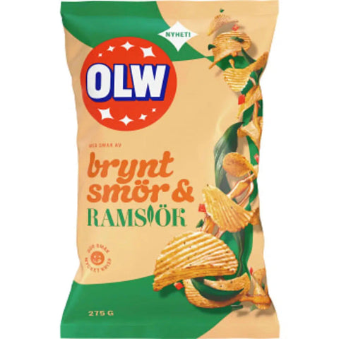 OLW Potatischips Chips Brynt smör/Ramslök - Crisps 275 g-Swedishness
