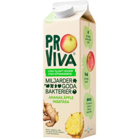 ProViva Fruktdryck Ananas Äpple Ingefära - Pineapple Apple Ginger Fruitdrink - 1L-Swedishness