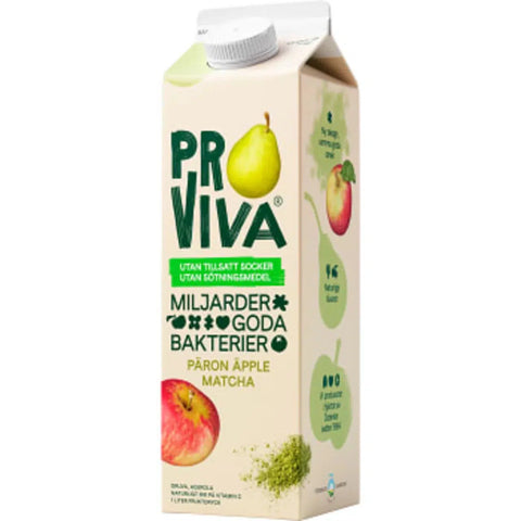 ProViva Fruktdryck Päron Äpple Matcha - Pear Apple Matcha Fruitdrink - 1L-Swedishness