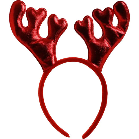 Rött Diadem med renhorn - Diadem with reindeer horns red 23cm-Swedishness
