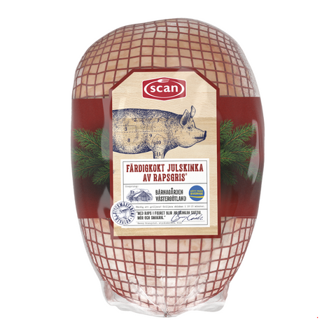 Scan Färdigkokt Julskinka av Rapsgris 3.0 Kg - Christmas Ham pre-boiled 3 kg-Swedishness