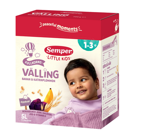 Semper Flerkornsvälling Banan Katrinplommon fr 1-3år - Milk Gruel 1-3 years 5L-Swedishness
