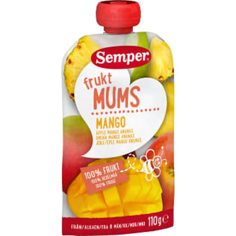 Semper Fruktmums mango 6m - Fruit treats mango 6m - 110 g-Swedishness