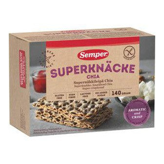 Semper Superknäcke Chia Laktosfri Glutenfri - Super crunchy Chia Lactose-free Gluten-free 140g-Swedishness