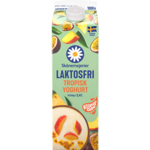 Skånemejerier Yoghurt Tropiska frukter Laktosfri - Yoghurt Tropical fruits Lactose-free 2,4% - 1l-Swedishness