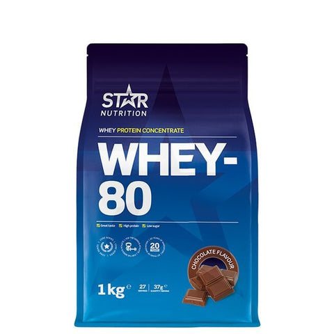 Star Nutrition WHEY-80 Protein powder Chocolate 1000g-Swedishness