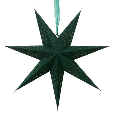 Stjärna 60cm Velvet grön - Star 60cm Velvet green-Swedishness