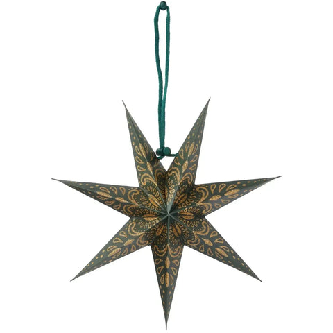 Stjärna Mini grön / guld - Star Mini 20 cm green / gold-Swedishness