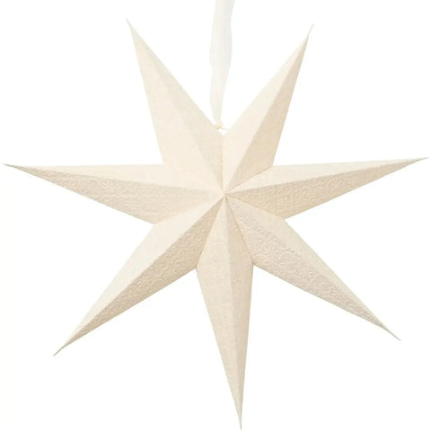 Stjärna Vit Sammet - Star 60cm Velvet cream-Swedishness