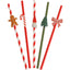 Sugrör Jul blandade motiv - Straws Christmas mixed 20cm 10-p-Swedishness