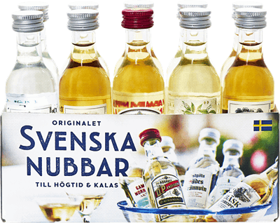 Svenska nubbar - Snaps Assortment 10 small bottles a 50ml total 500ml 38.8% vol - 2 packs-Swedishness