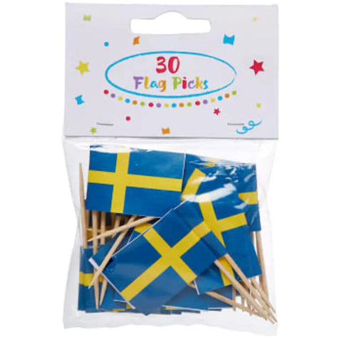 Tandpetare Svenska flaggan 30 st - Toothpick Swedish flag 30p-Swedishness