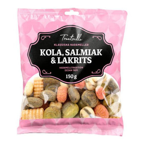 Treatville Kola, Salmiak & Lakrits - Caramel, Salmiak & Liquorice 150 g-Swedishness