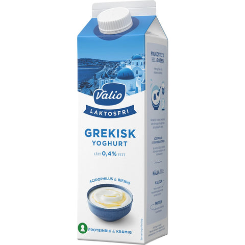Valio Grekisk Yoghurt Naturell Laktosfri 0,4% – Greek Natural Lactose-Free Yogurt 0.4% - 1000g-Swedishness