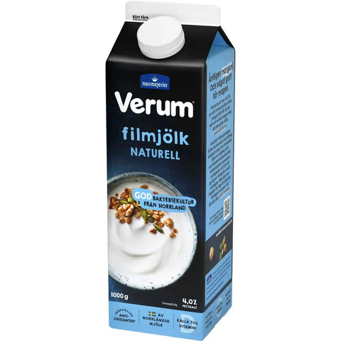 Verum Filmjölk Hälsofil Naturell 4% - Soy milk Healthful Natural - 1l-Swedishness