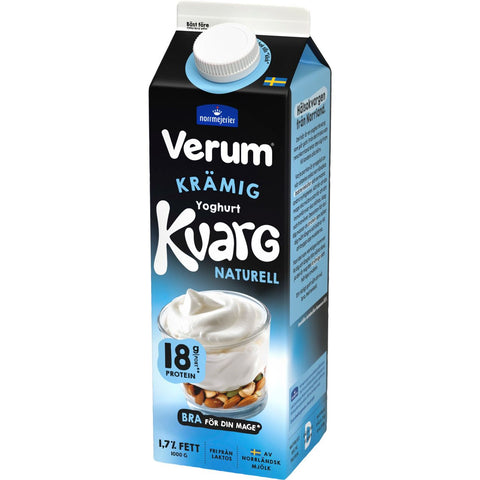 Verum Yoghurtkvarg Naturell 1,7% Laktosfri – Natural Lactose-Free Yogurt Quark 1.7% - 1000g-Swedishness