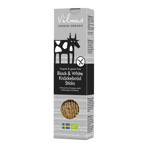 Vilmas Black & White Knäckebröd Sticks EKO - Crispbread Sticks Gluten-free 120g-Swedishness