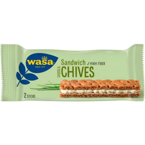 Wasa Sandwich Chives - Crisp bread with Cheese and Chives filling - 37g-Swedishness
