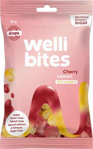 Wellibites Halstabletter Cherry/Lemon - Throat tablets Cherry/Lemon - 50 g-Swedishness