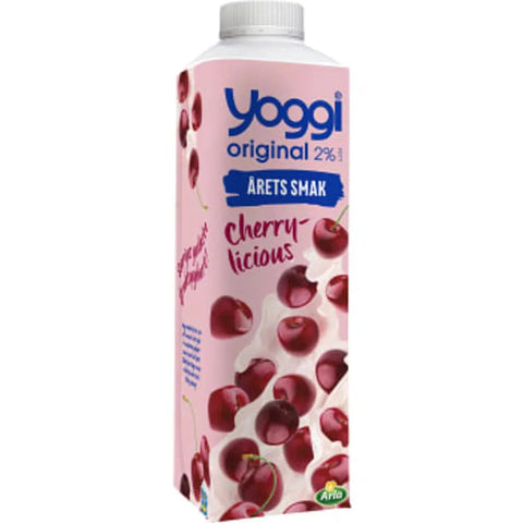Yoggi Yoghurt Original Körsbär 2%- Yoghurt Original Cherry 2% 1l-Swedishness