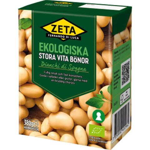 Zeta Stora Bönor Vita Ekologisk - Big White Beans Organic - 380g-Swedishness