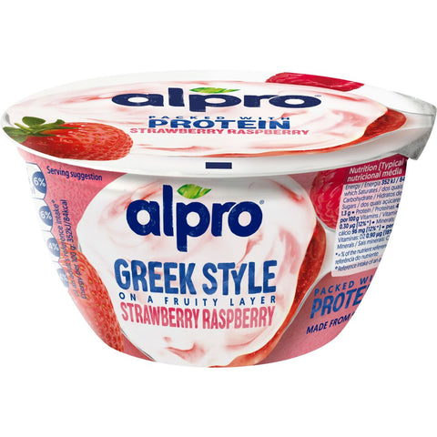 Alpro Greek Style Jordgubb & Hallon - Dairy-Free Greek Style Strawberry & Raspberry - 150g - Swedishness