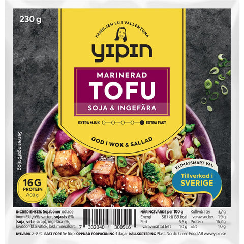 YiPin Tofu Soja Ingefära - Soy & Ginger Marinated Tofu - 230g - Swedishness