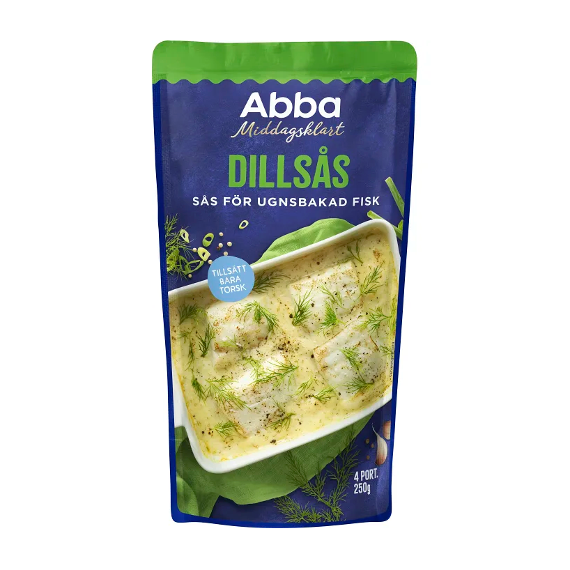 Abba Dillsås för ugnsbakad torsk - Dillsauce for baked cod 250g-Swedishness