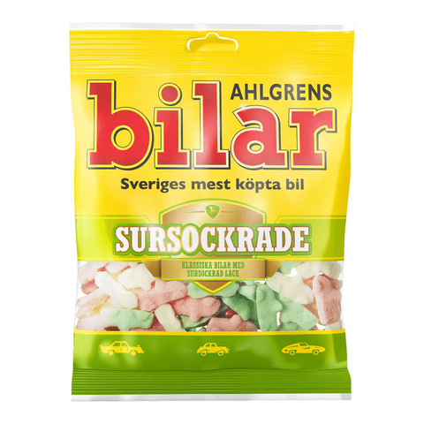 Ahlgrens Bilar Sursockrade - Sour Sweet Marshmallows 130g-Swedishness