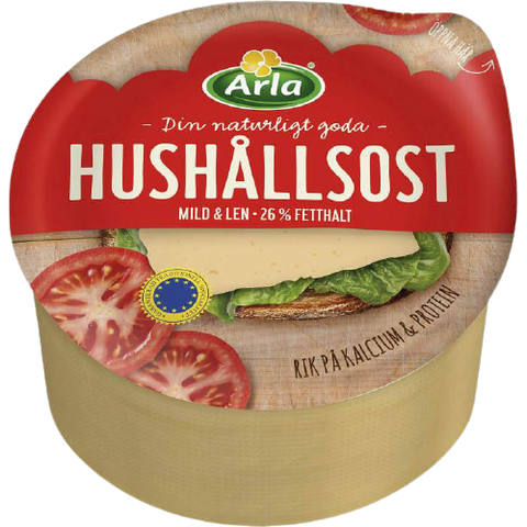 Arla Hushållsost mild 26% - Mild Creamy Cheese app. 1,1 kg-Swedishness