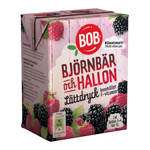 BOB Lättdryck Björnbär & hallon koncentrat - Syrup Blackberries & raspberries 2dl-Swedishness